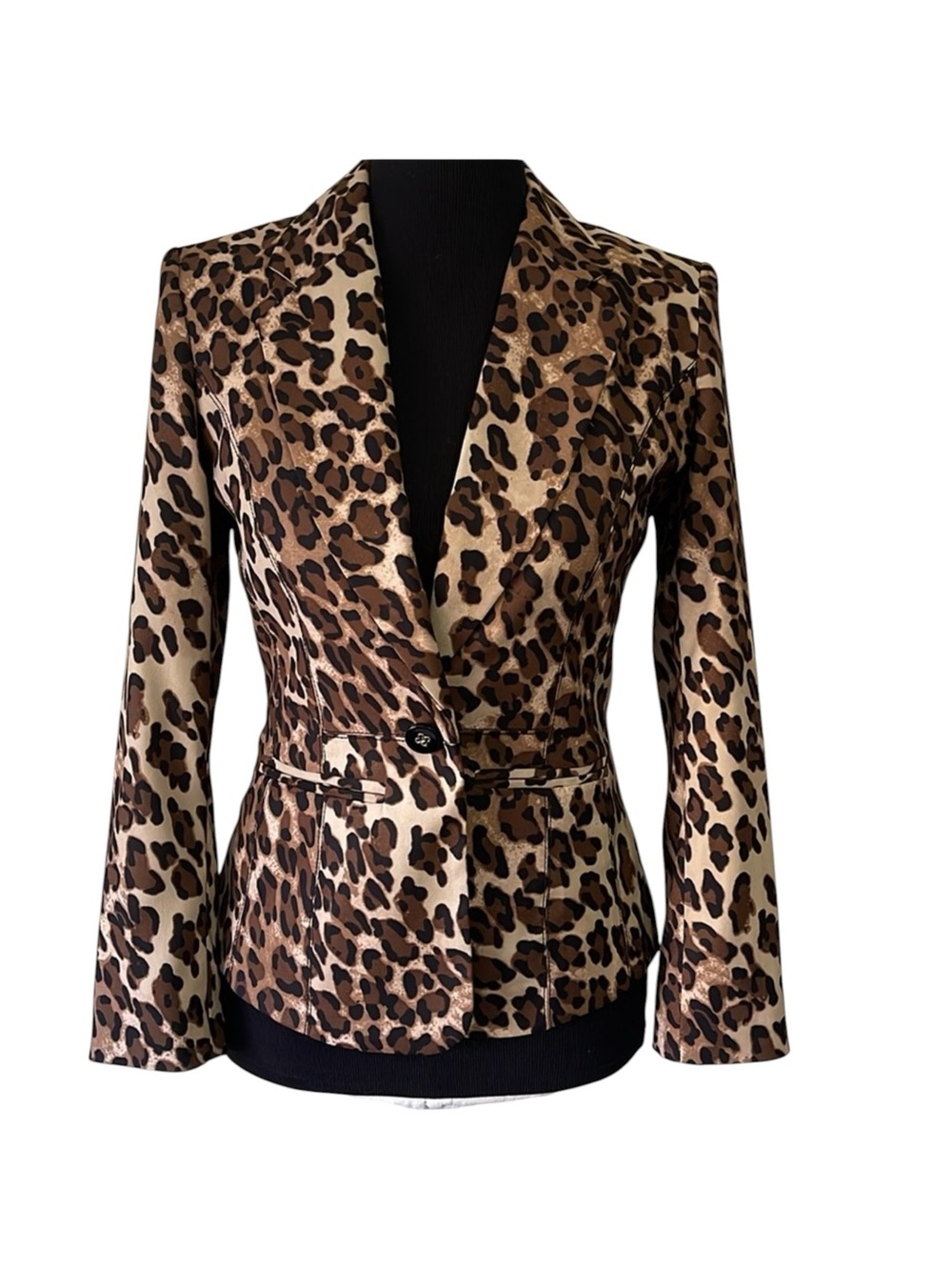 Cache Blazer Womens Leopard Print Fitted Tailored Jacket Size 6 old money
Glam - Picture 7 of 16